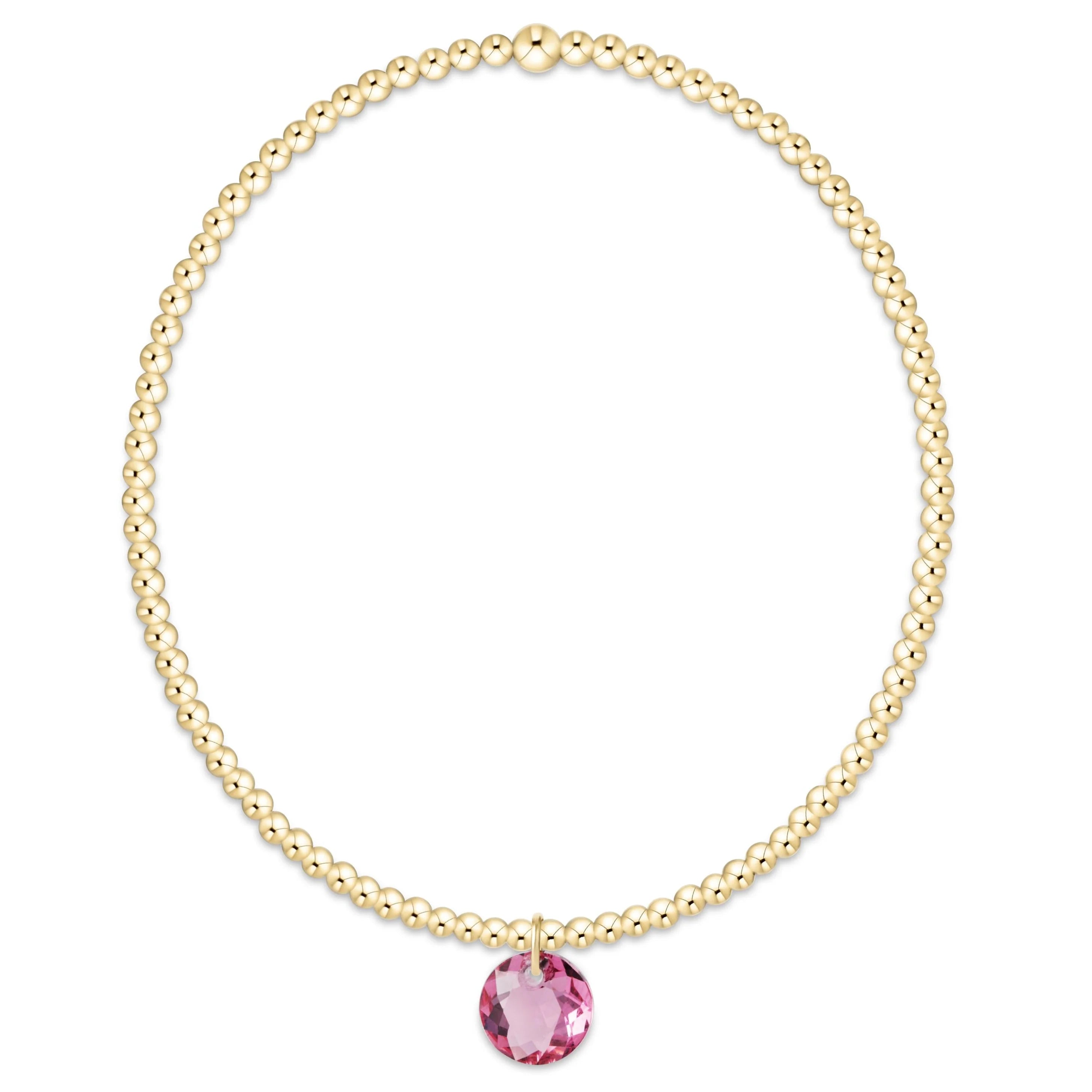 classic gold 2mm bracelet - reflection small charm -10