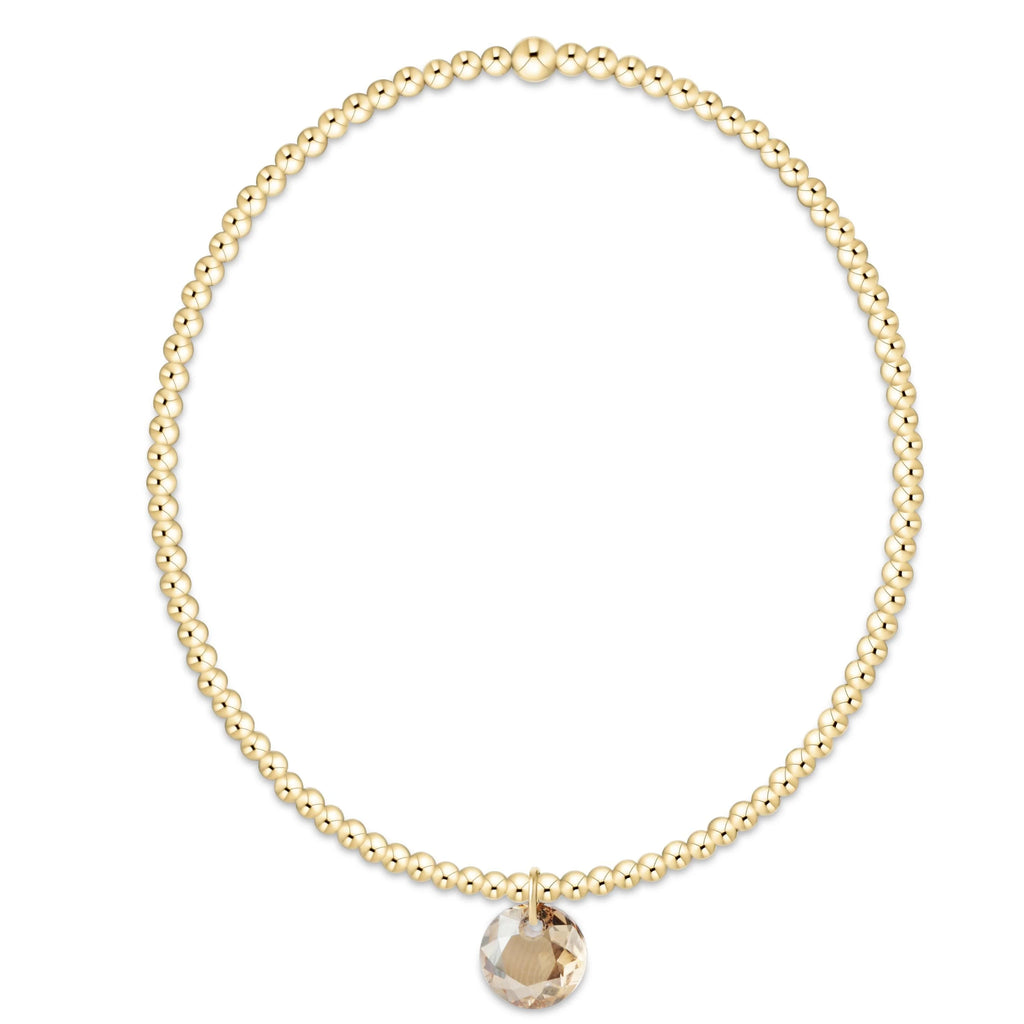 classic gold 2mm bracelet - reflection small charm -11