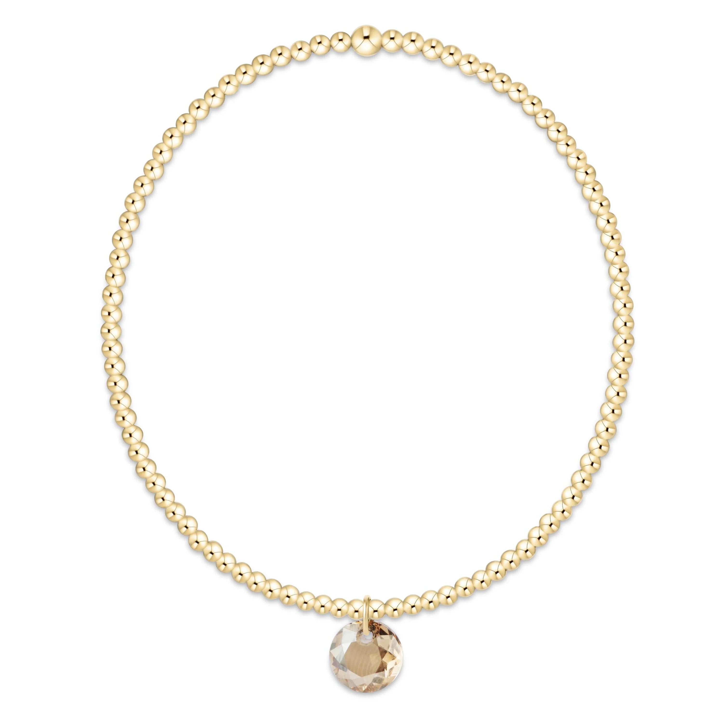 classic gold 2mm bracelet - reflection small charm -11