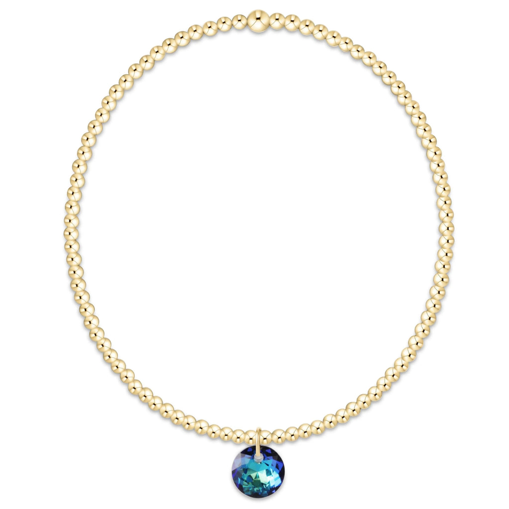 classic gold 2mm bracelet - reflection small charm -12