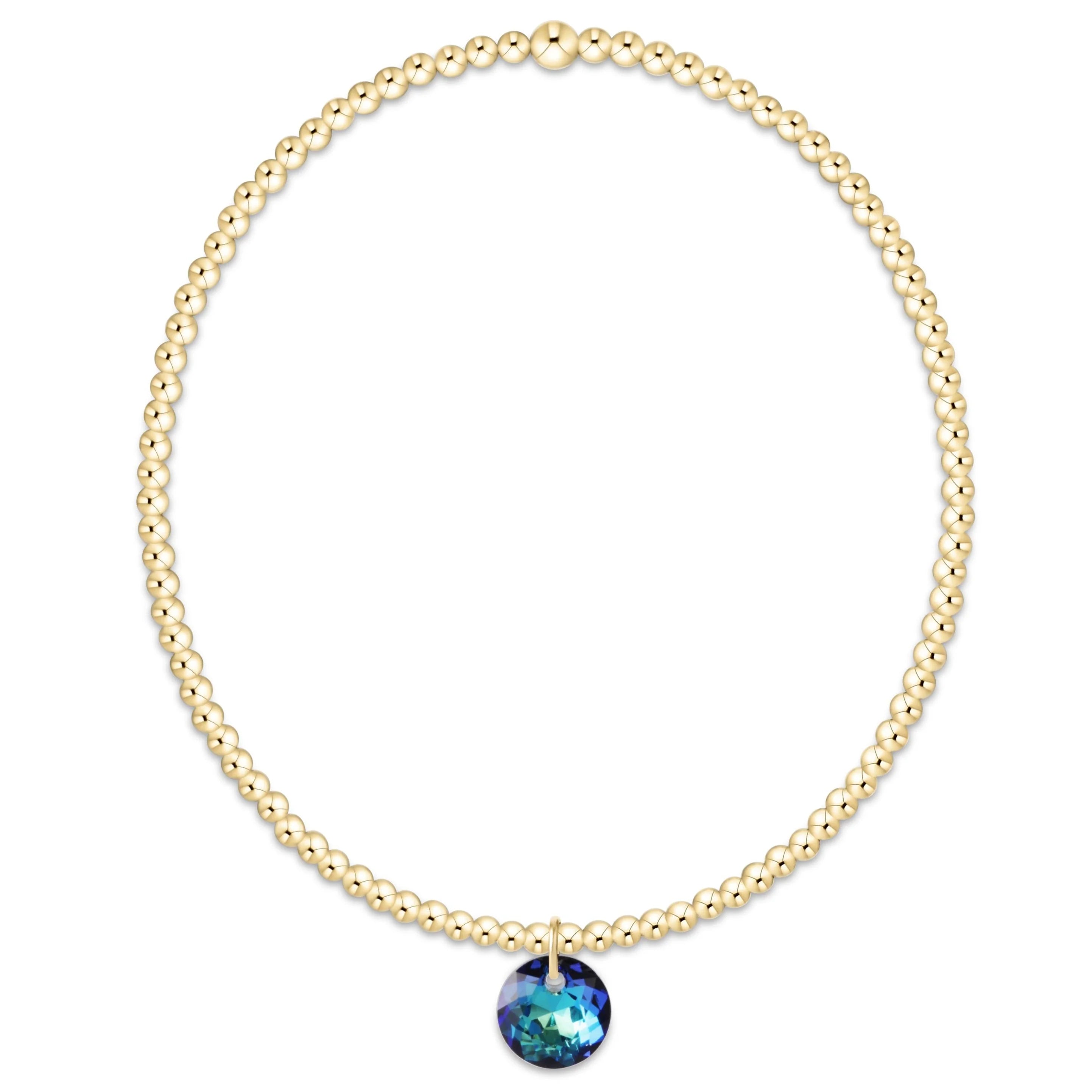 classic gold 2mm bracelet - reflection small charm -12
