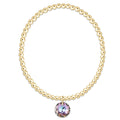 classic gold 3mm bracelet - reflection charm - 06