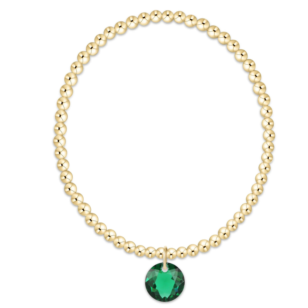 classic gold 3mm bracelet - reflection charm - 05