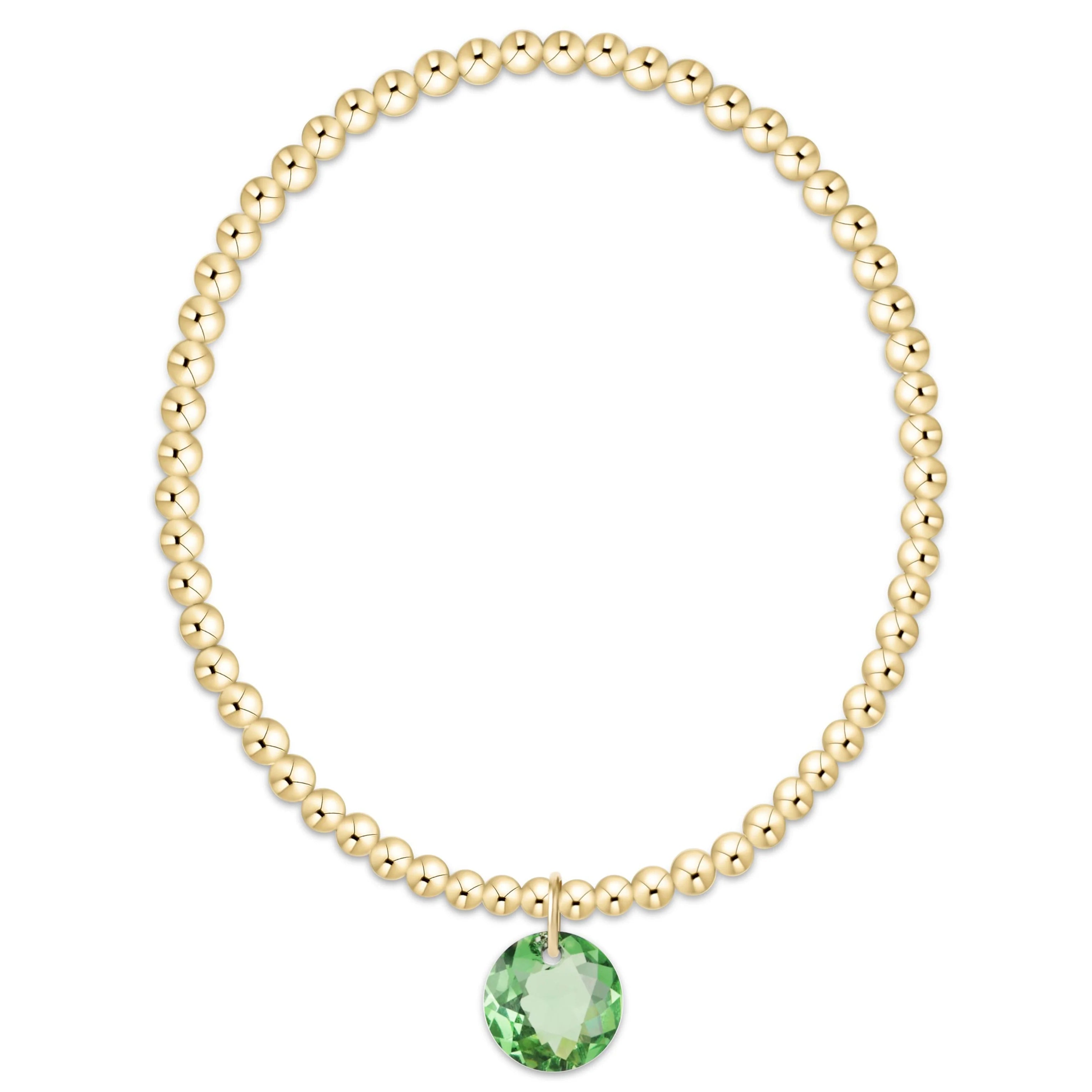 classic gold 3mm bracelet - reflection charm - 08