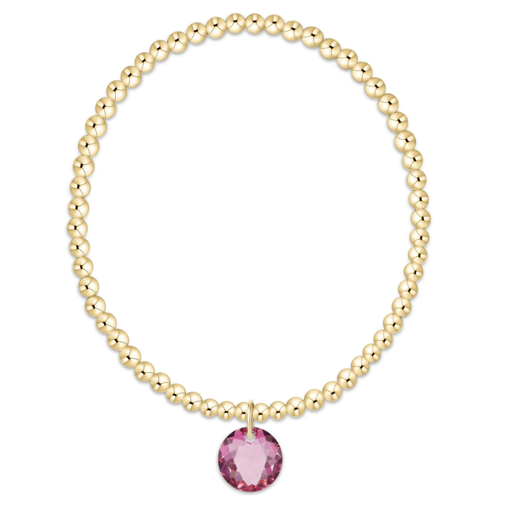 classic gold 3mm bracelet - reflection charm - 10