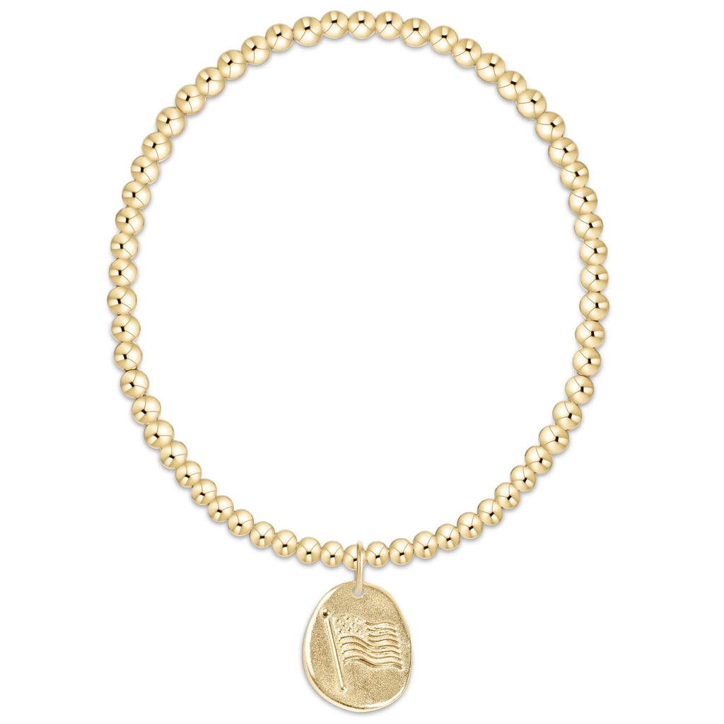 classic gold 3mm bracelet - inspire america gold disc
