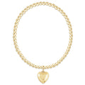 classic gold 3mm bracelet - love plush gold charm