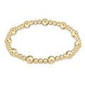 classic sincerity pattern 6mm bead bracelet - gold