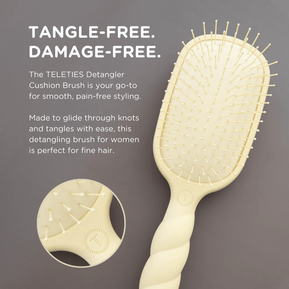 Teleties Detangler Hair Brush for Fine Hair – Tan
