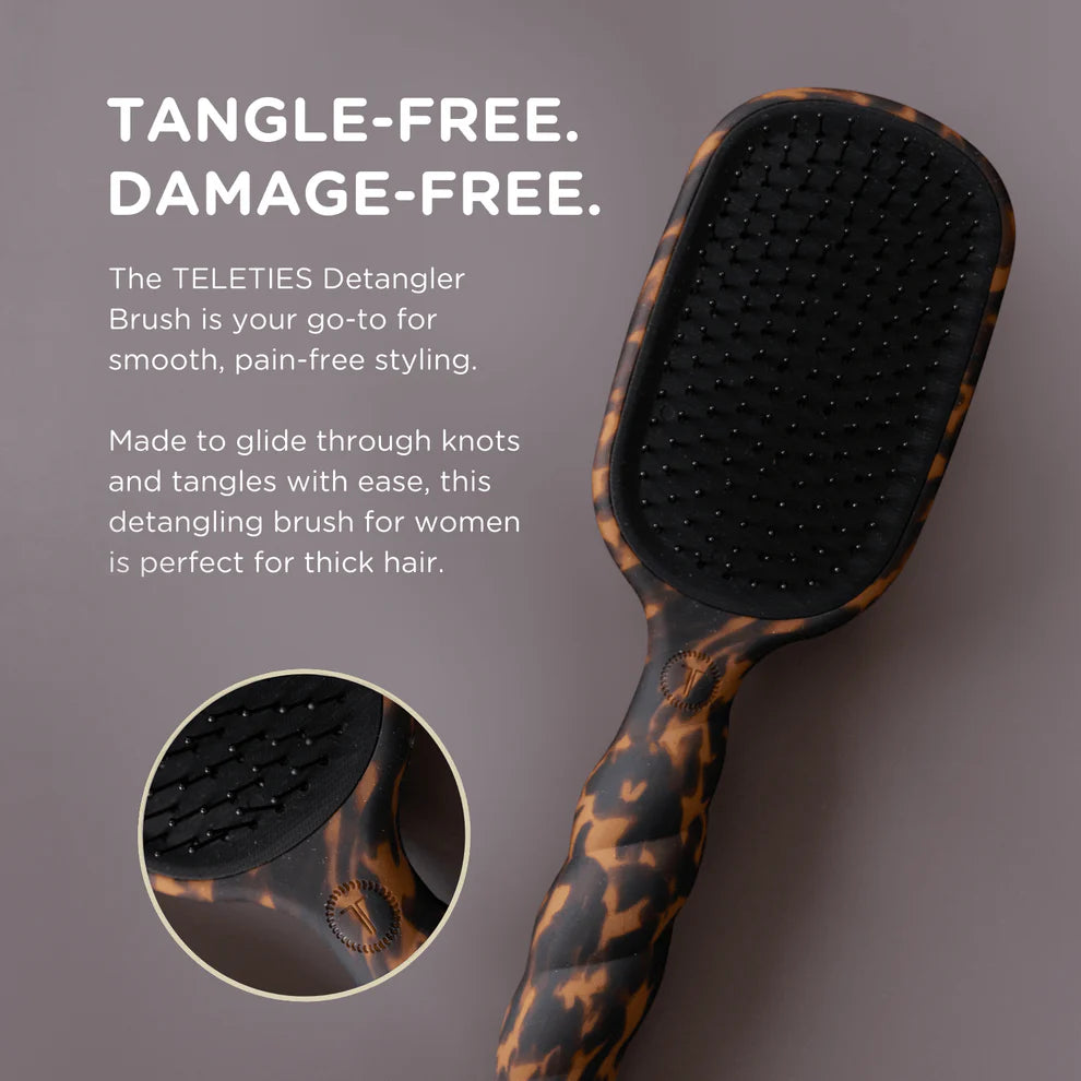 Teleties Detangler Hair Brush for Thick Hair – Tortoise