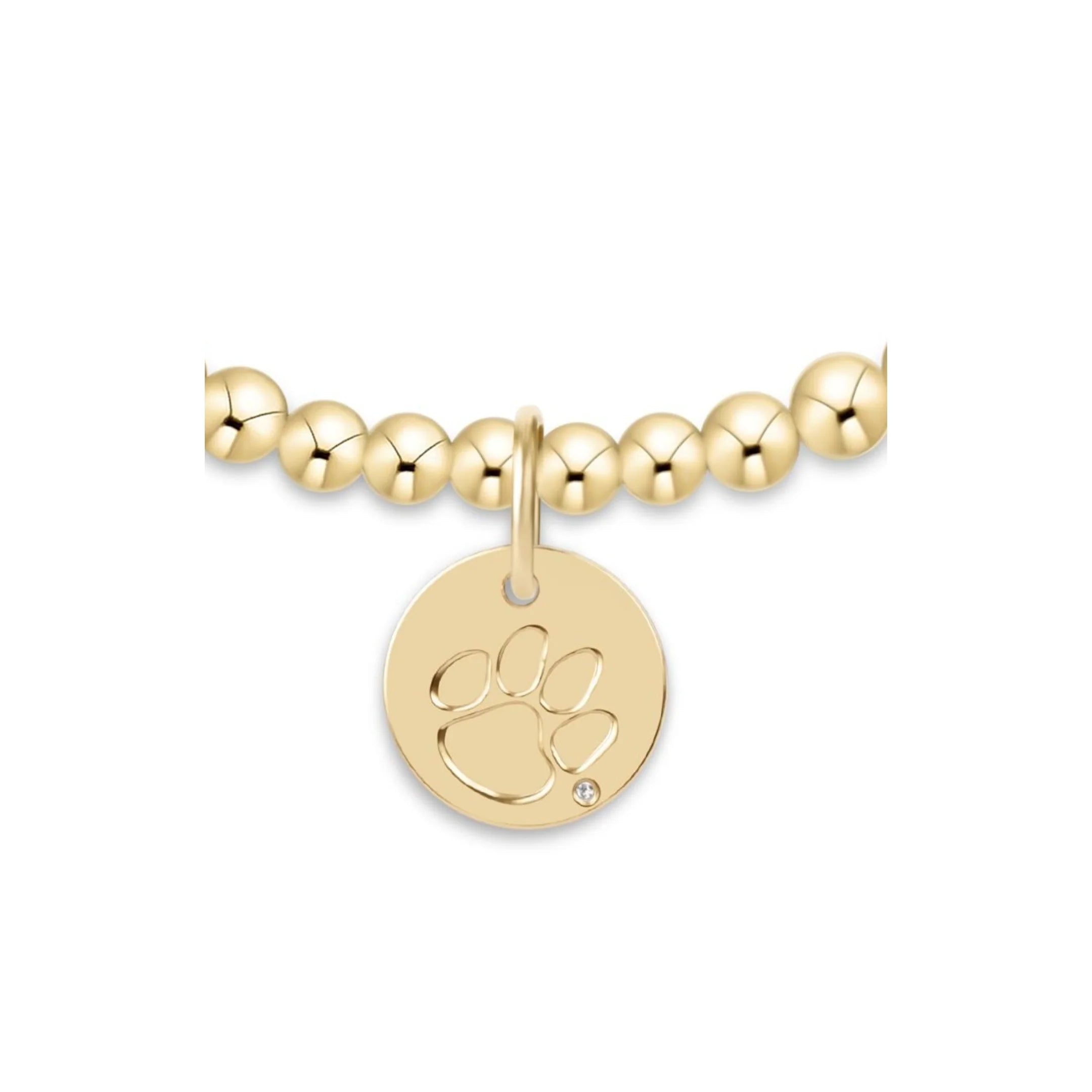 eCOLLEGIATE Classic Gold 3mm bracelet  - Clemson Disc