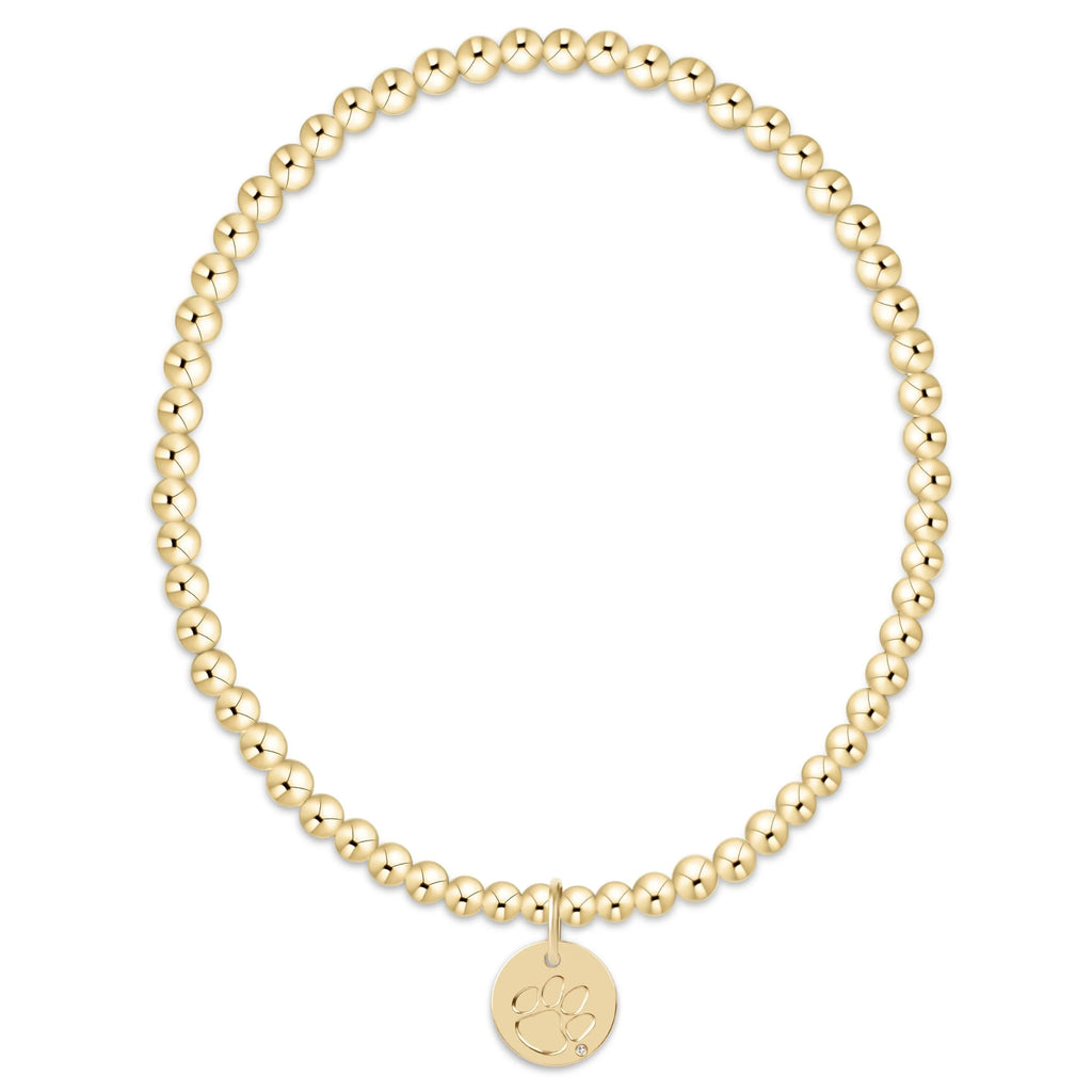 eCOLLEGIATE Classic Gold 3mm bracelet  - Clemson Disc