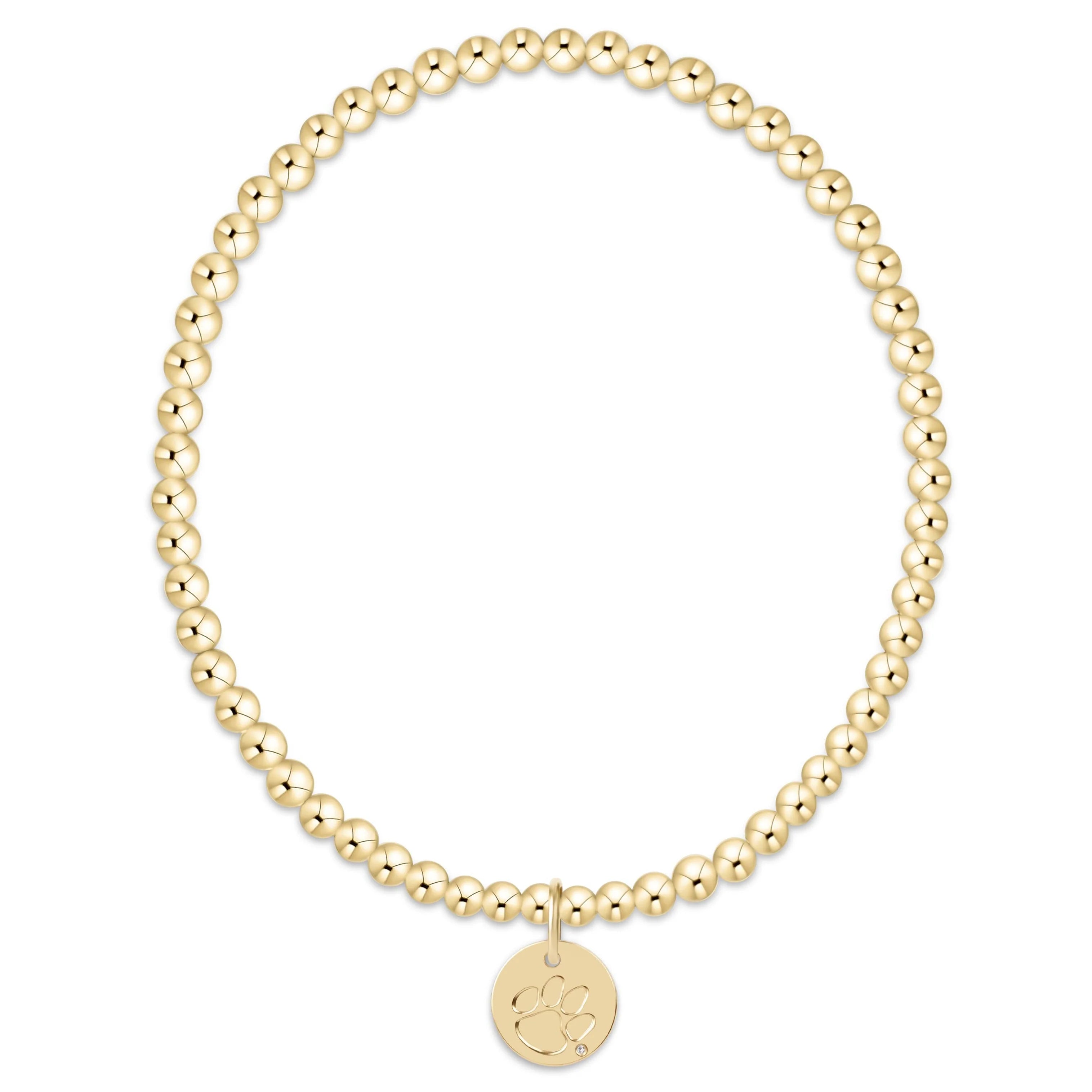 eCOLLEGIATE Classic Gold 3mm bracelet  - Clemson Disc