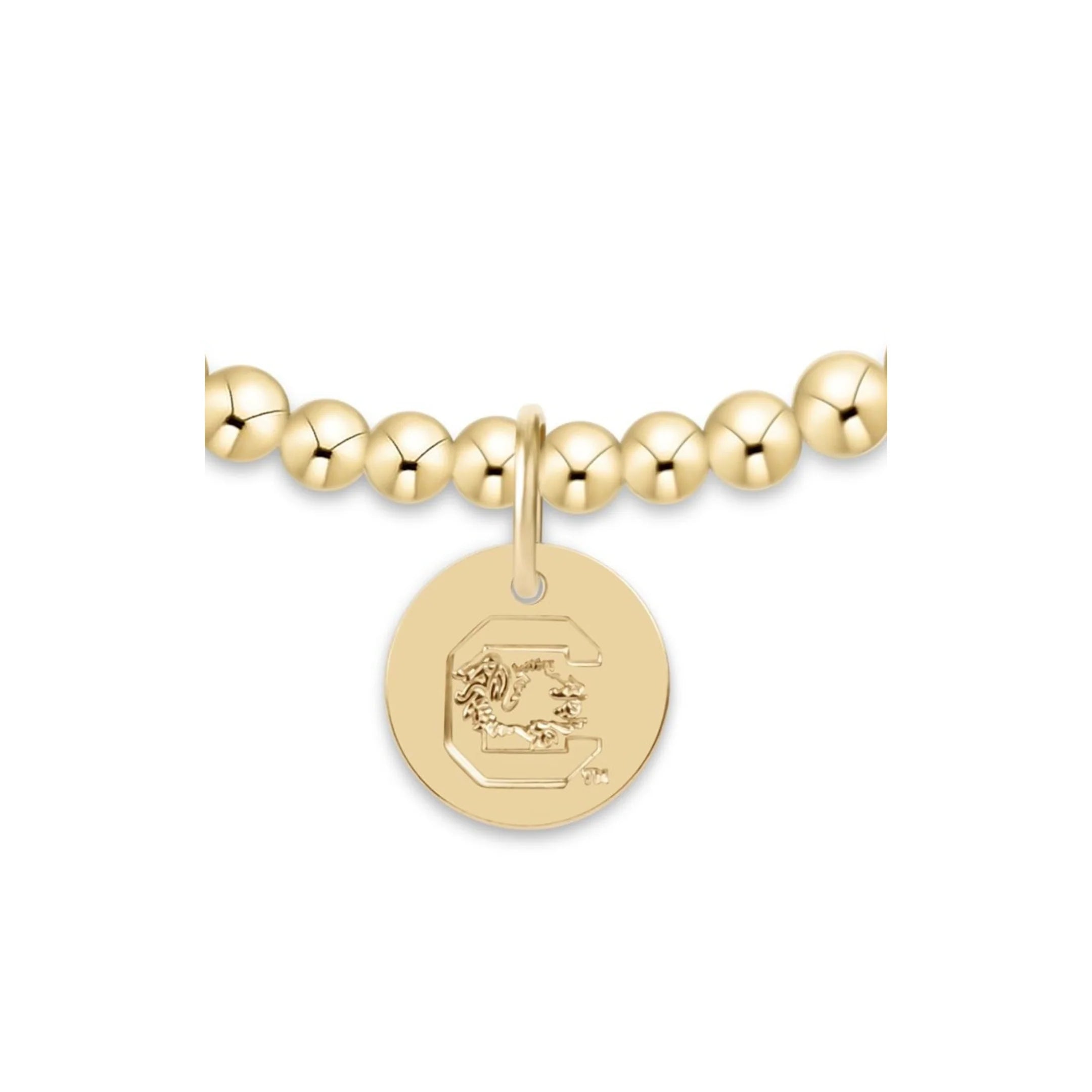 eCOLLEGIATE Classic Gold 3mm bracelet  - South Carolina Disc