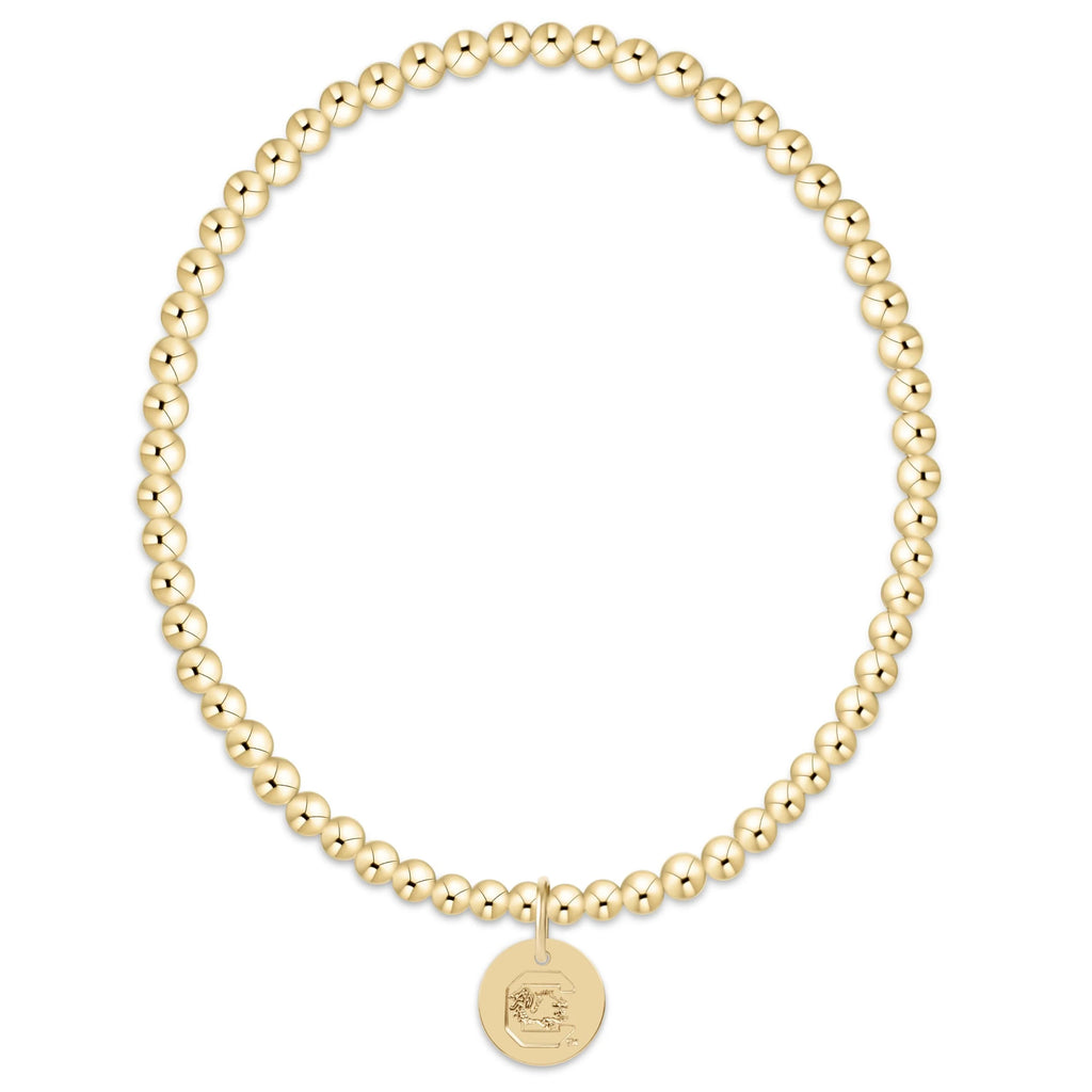 eCOLLEGIATE Classic Gold 3mm bracelet  - South Carolina Disc