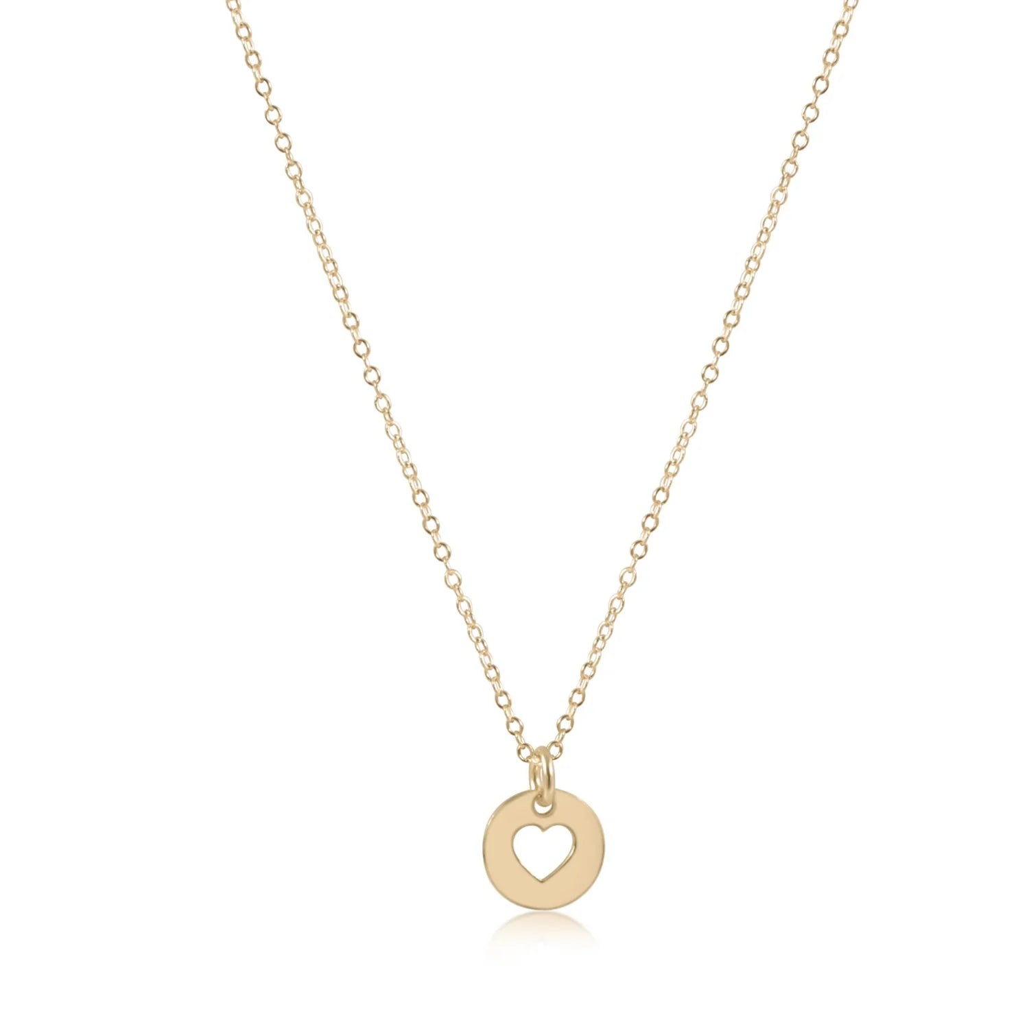 16" necklace gold - love small gold disc