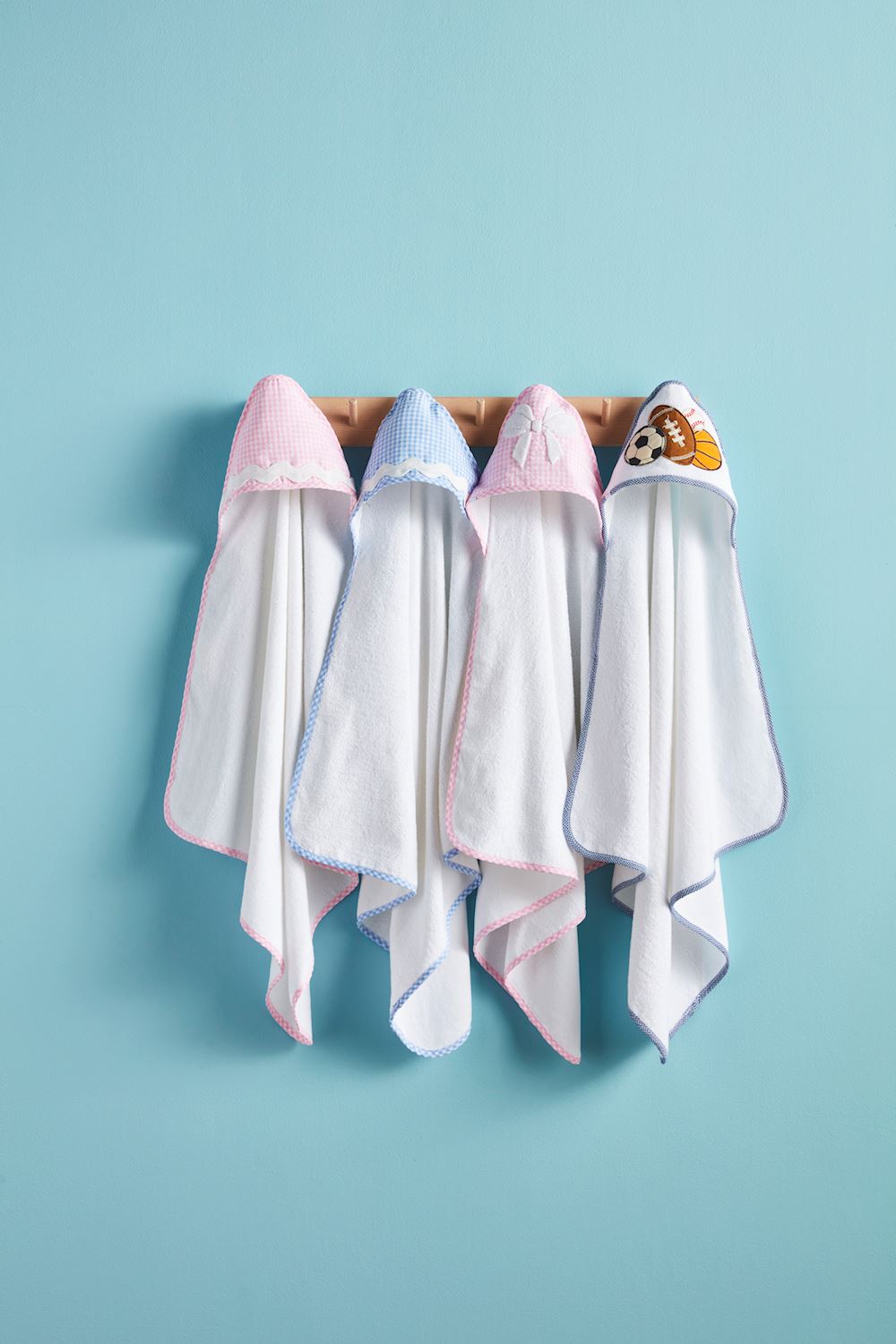 Blue Gingham Hooded Towel