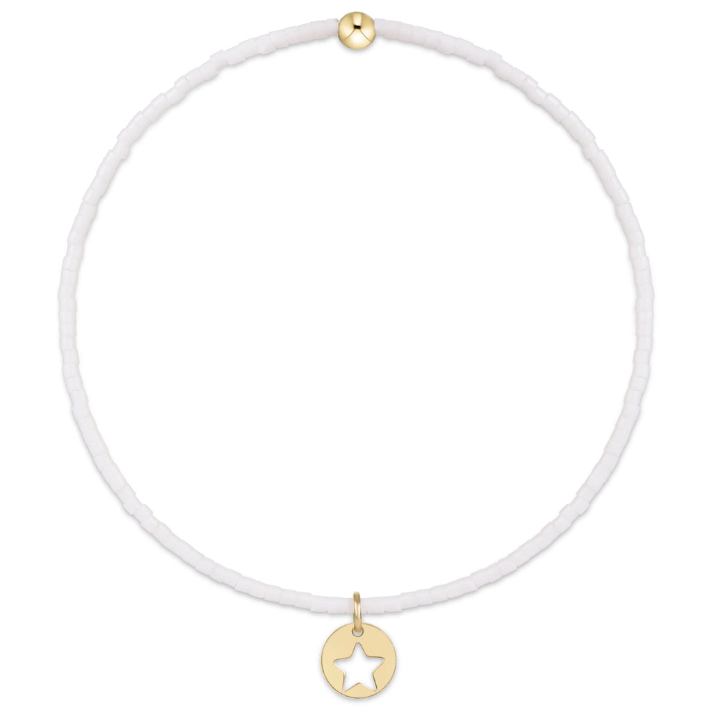 hope classic bracelet - white - star small gold disc