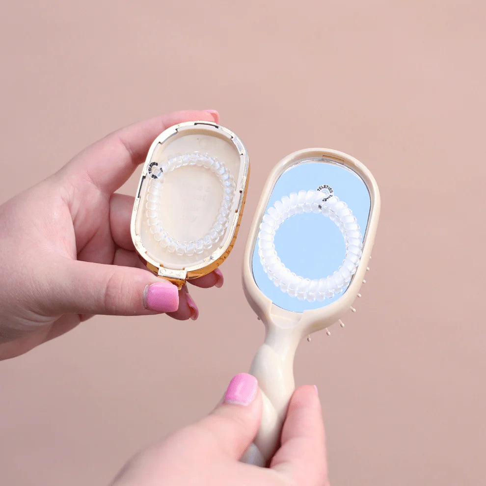 Teleties Mini Detangler Hair Brush for Medium Hair - Tan