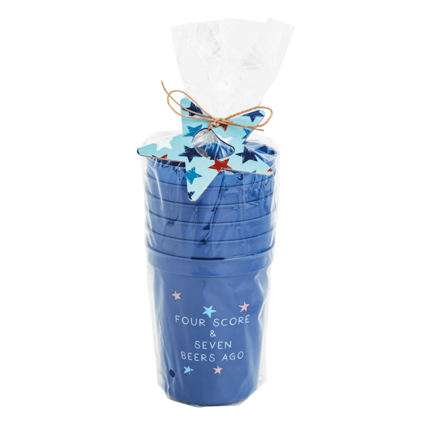 Navy Americana Party Cup Set with Bottle Opener