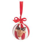 Reindeer Red Whimsy Ball Ornament