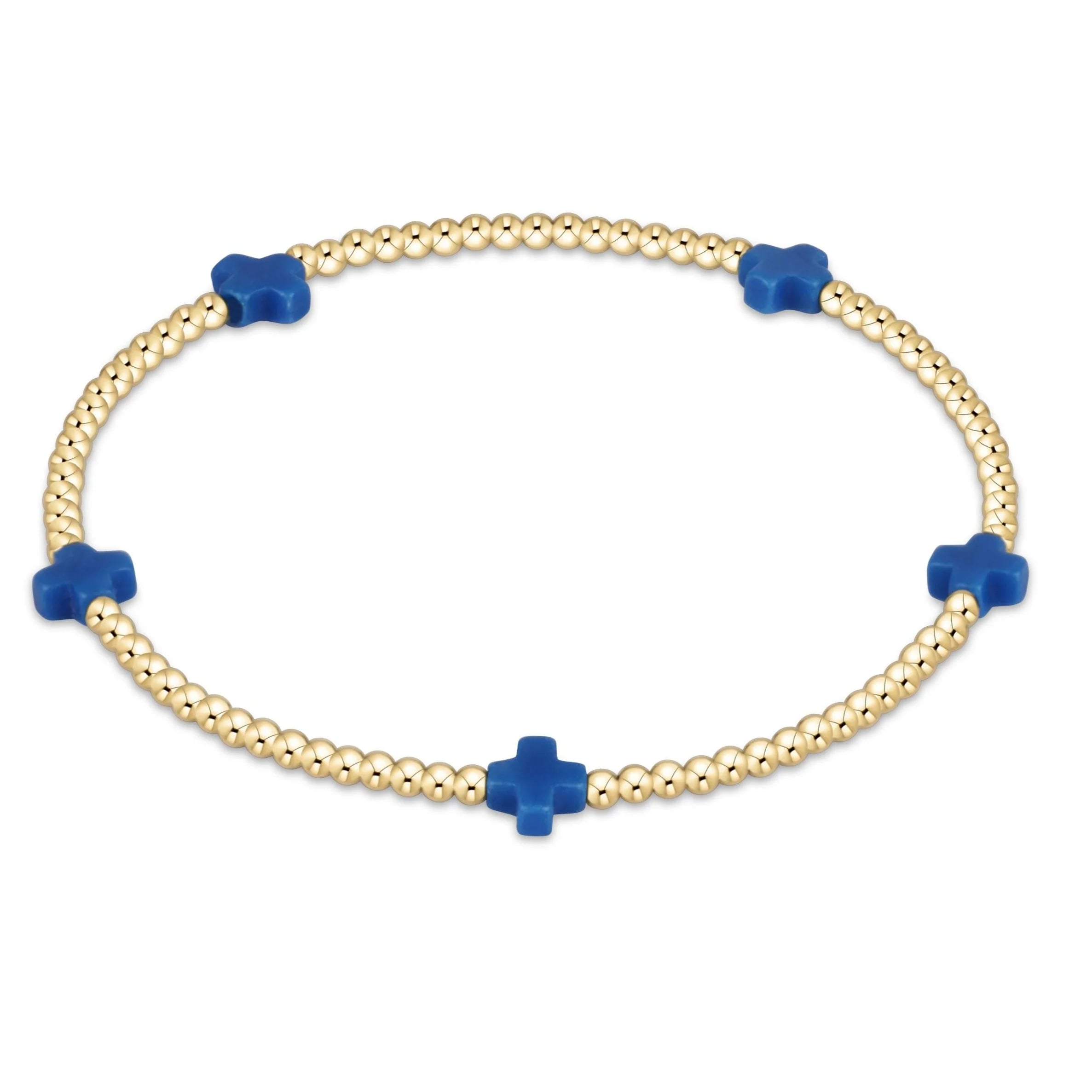 small signature cross 2mm gold bracelet