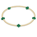 small signature cross 2mm gold bracelet emerald