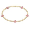 small signature cross 2mm gold bracelet light pink