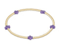 small signature cross 2mm gold bracelet purple