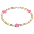 signature cross 3mm gold bracelet bright pink