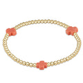 signature cross 3mm gold bracelet coral