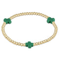 signature cross 3mm gold bracelet emerald