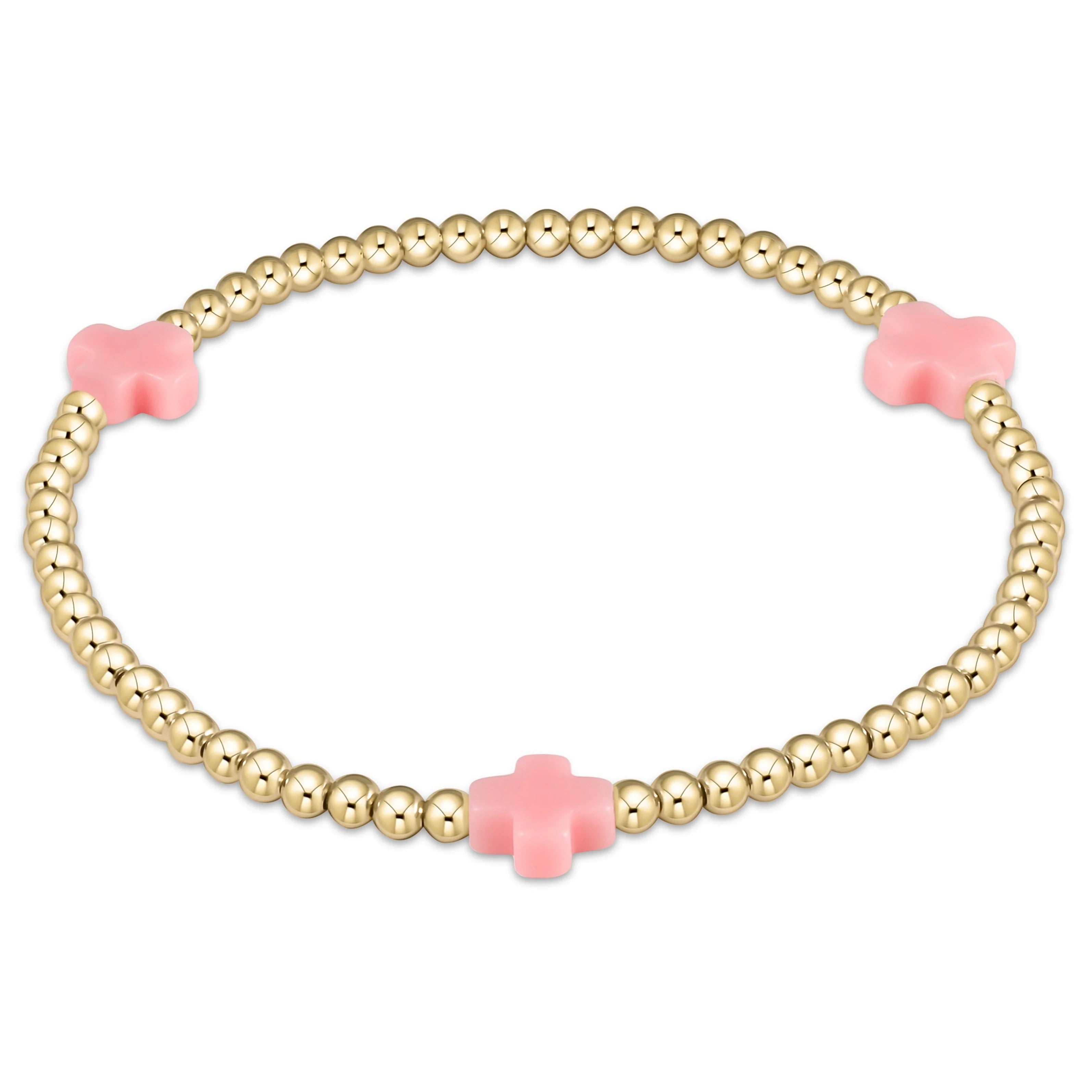 signature cross 3mm gold bracelet