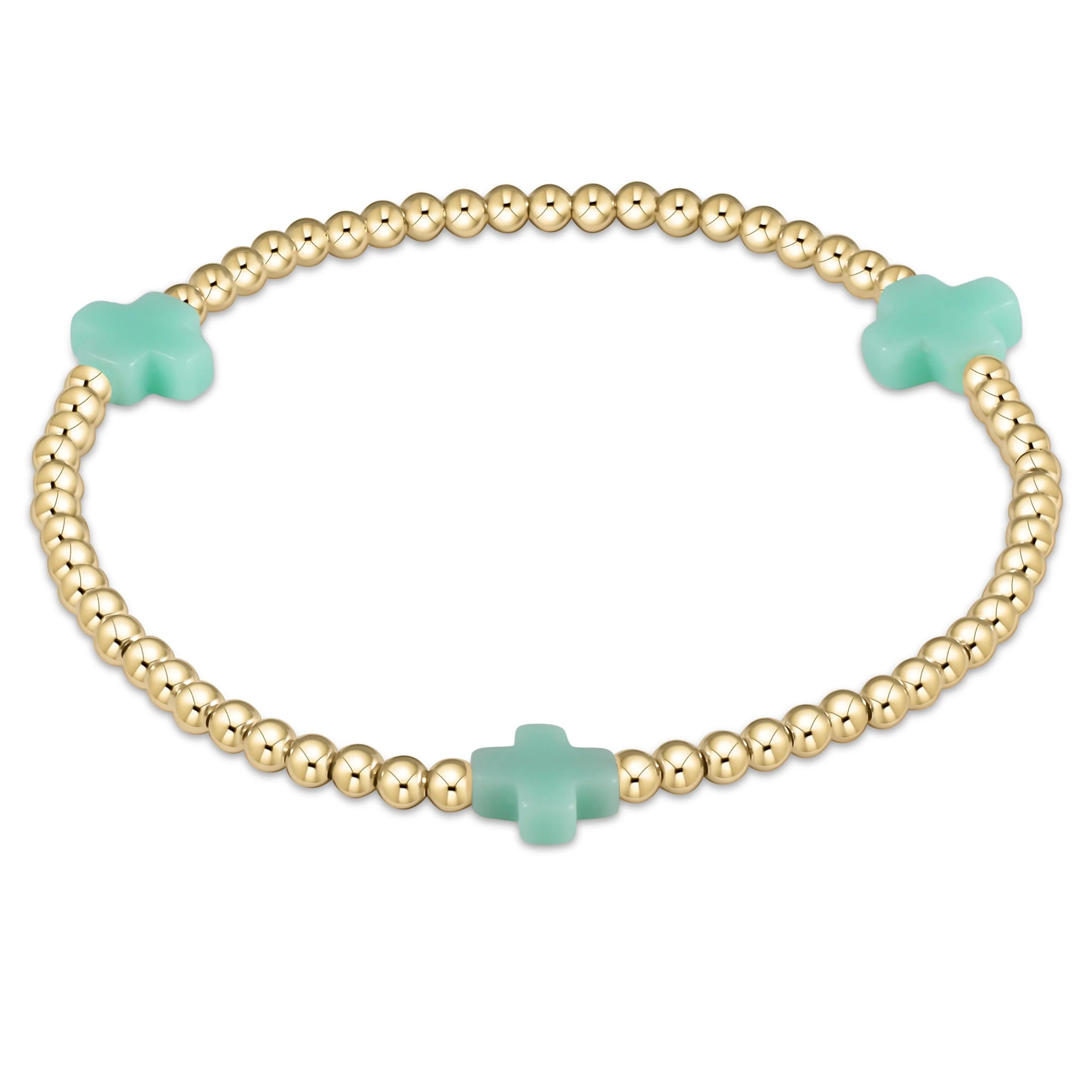 signature cross 3mm gold bracelet mint