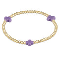 signature cross 3mm gold bracelet purple