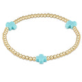 signature cross 3mm gold bracelet turquoise