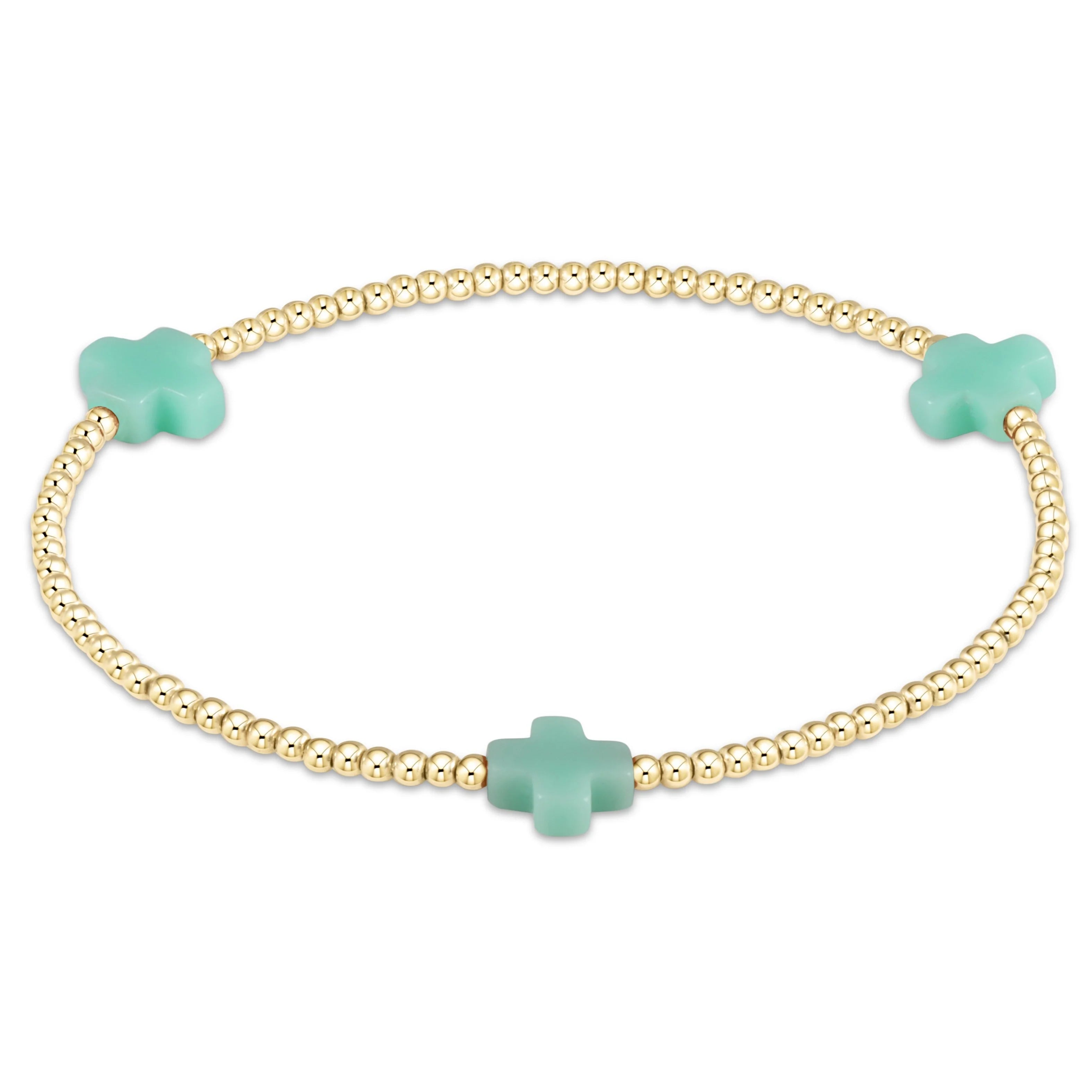 signature cross 2mm gold bracelet mint