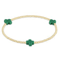signature cross 2mm gold bracelet emerald