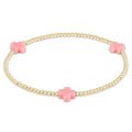signature cross 2mm gold bracelet light pink