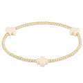signature cross 2mm gold bracelet off white