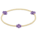signature cross 2mm gold bracelet purple