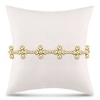 signature cross sincerity pattern 2.5mm bead bracelet - classic beaded signature cross gold - 4mm bead gold