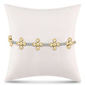 signature cross sincerity pattern sterling 2.5mm bead bracelet - classic beaded signature cross gold - 4mm bead gold