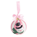 Snowman Pink Whimsy Ball Ornament