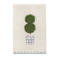 Embroidered Topiary Tea Towel