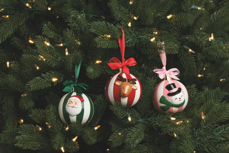 Santa Green Whimsy Ball Ornament
